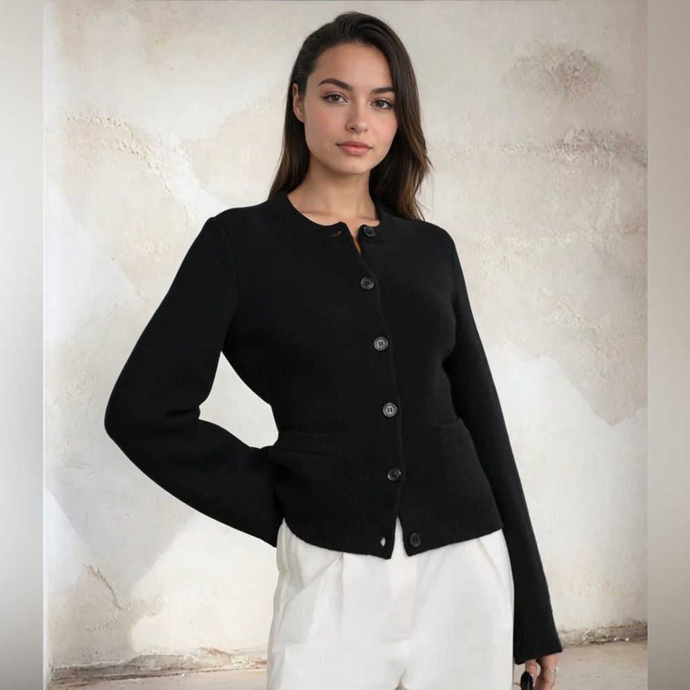 Jenni Kayne Cooper Wool Cashmere Blend Cardigan, Black